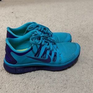 Nike Teal and Purple Sneakers